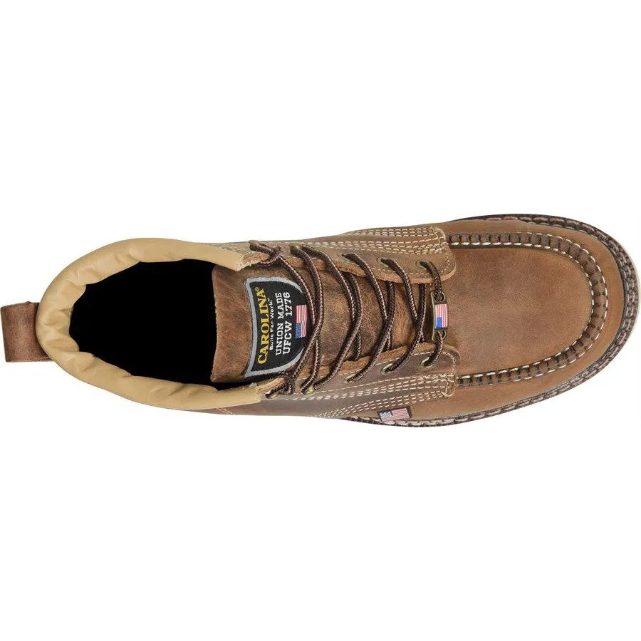 Carolina Men's Amped USA Made 6" Steel Toe Wedge Work Boot Brown - CA7811