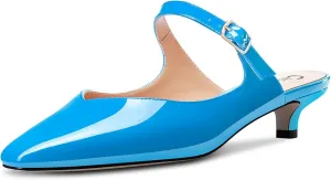 Castamere Women Low Kitten Heel Square Toe Slip-on Pumps Wedding Dress 1.2 Inches Heels