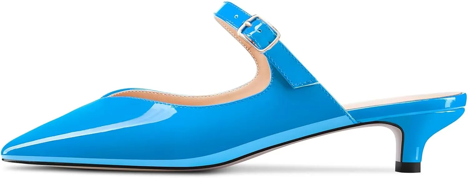 Castamere Women Low Kitten Heel Square Toe Slip-on Pumps Wedding Dress 1.2 Inches Heels