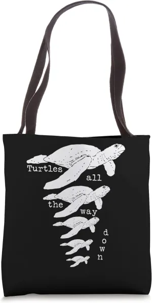 Christian Apologetics Funny Turtles All The Way Down Tote Bag