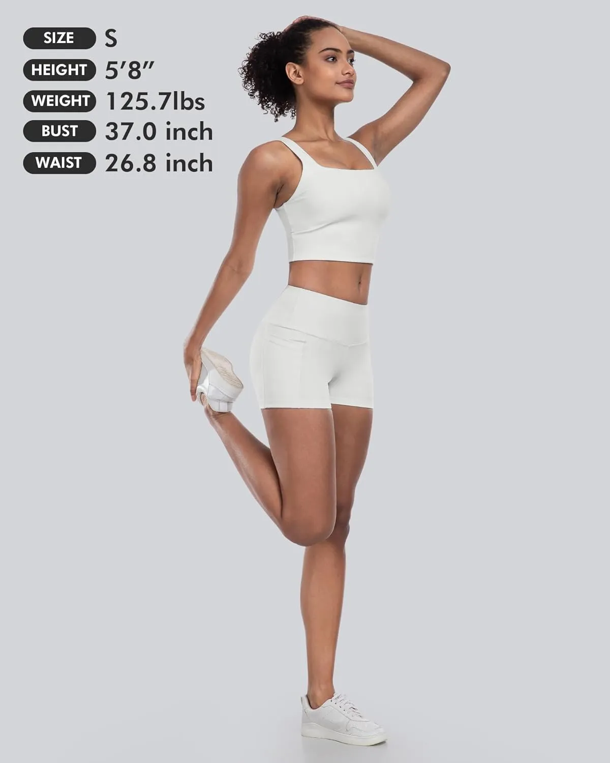 CHRLEISURE Womens Biker Yoga Shorts with Pockets: High Waisted Tummy Control Spandex Workout Athletic Gym Shorts 4 Packs