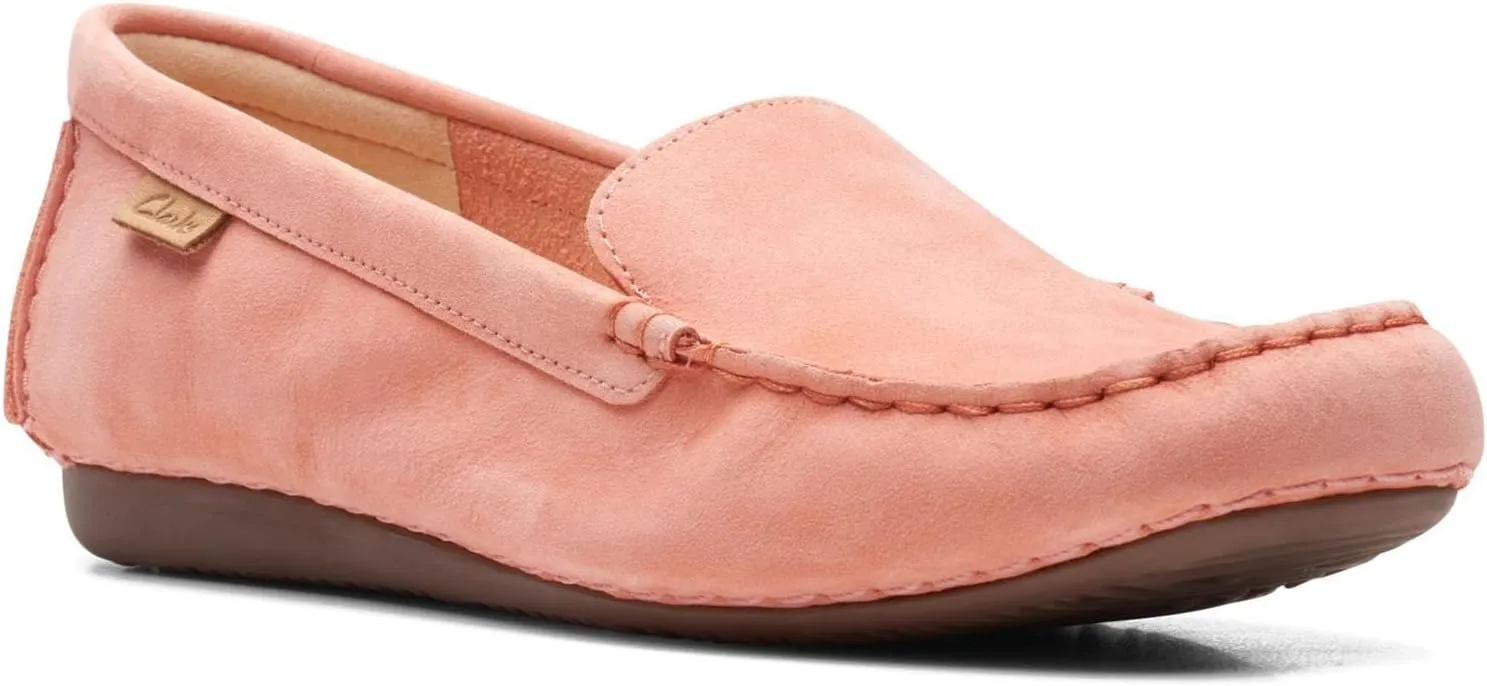 Clarks Women's Freckle Walk Loafers, Peach Nubuck, 8.5