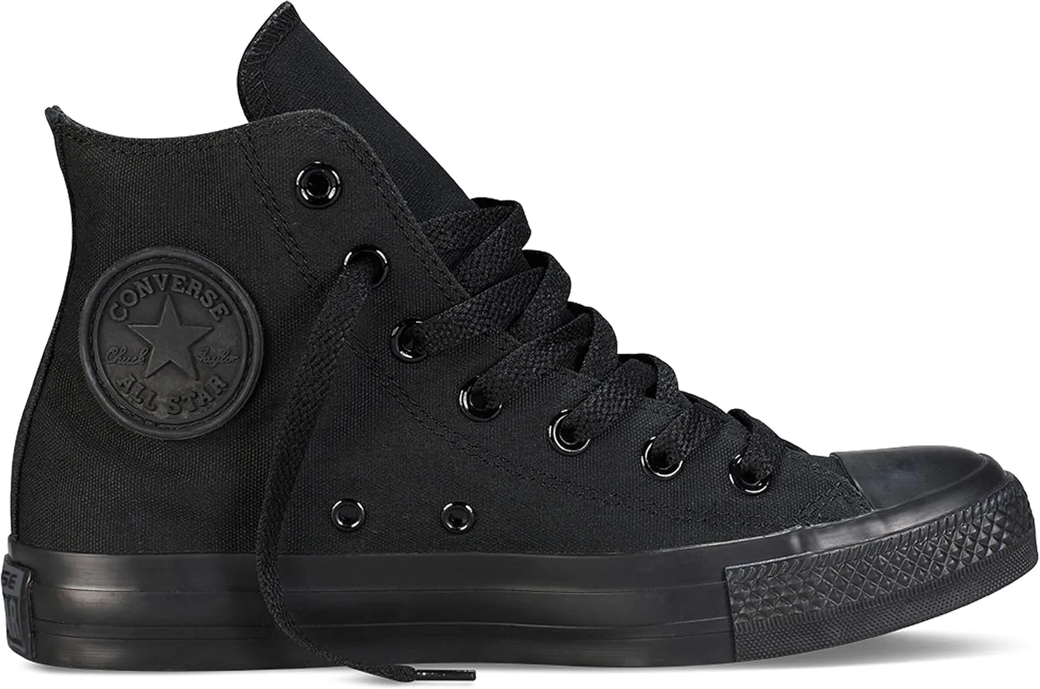 Converse Womens All Star Hi High Top Chuck Taylor Chucks Trainers - Black Mono - 8.5