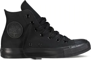 Converse Womens All Star Hi High Top Chuck Taylor Chucks Trainers - Black Mono - 8.5