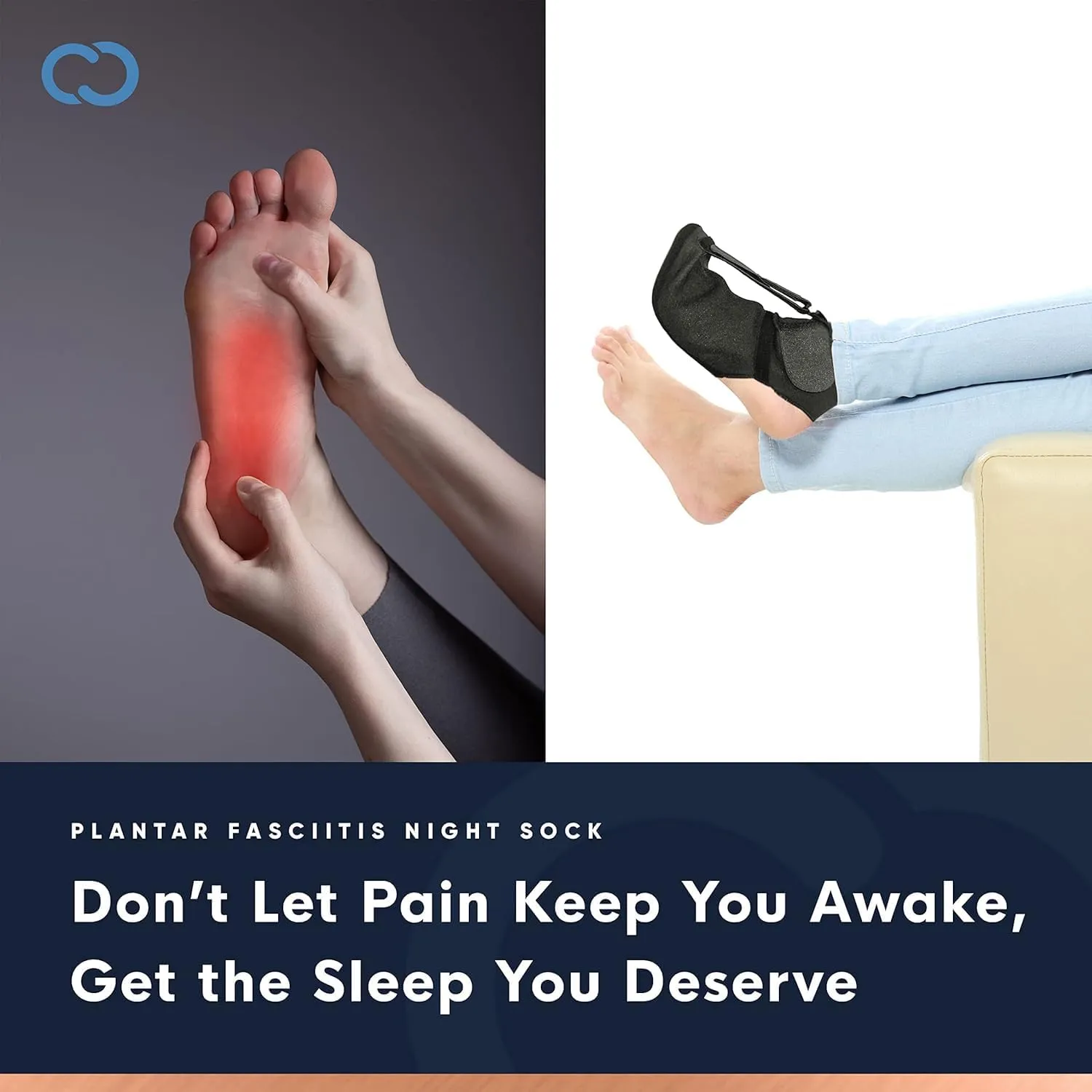 Copper Compression Plantar Fasciitis Night Sock. Soft Foot Stretching Boot for Foot Pain and Metatarsalgia. Recovery While You Rest and Sleep. Dorsal Support to Help Flex Your Right or Left Foot