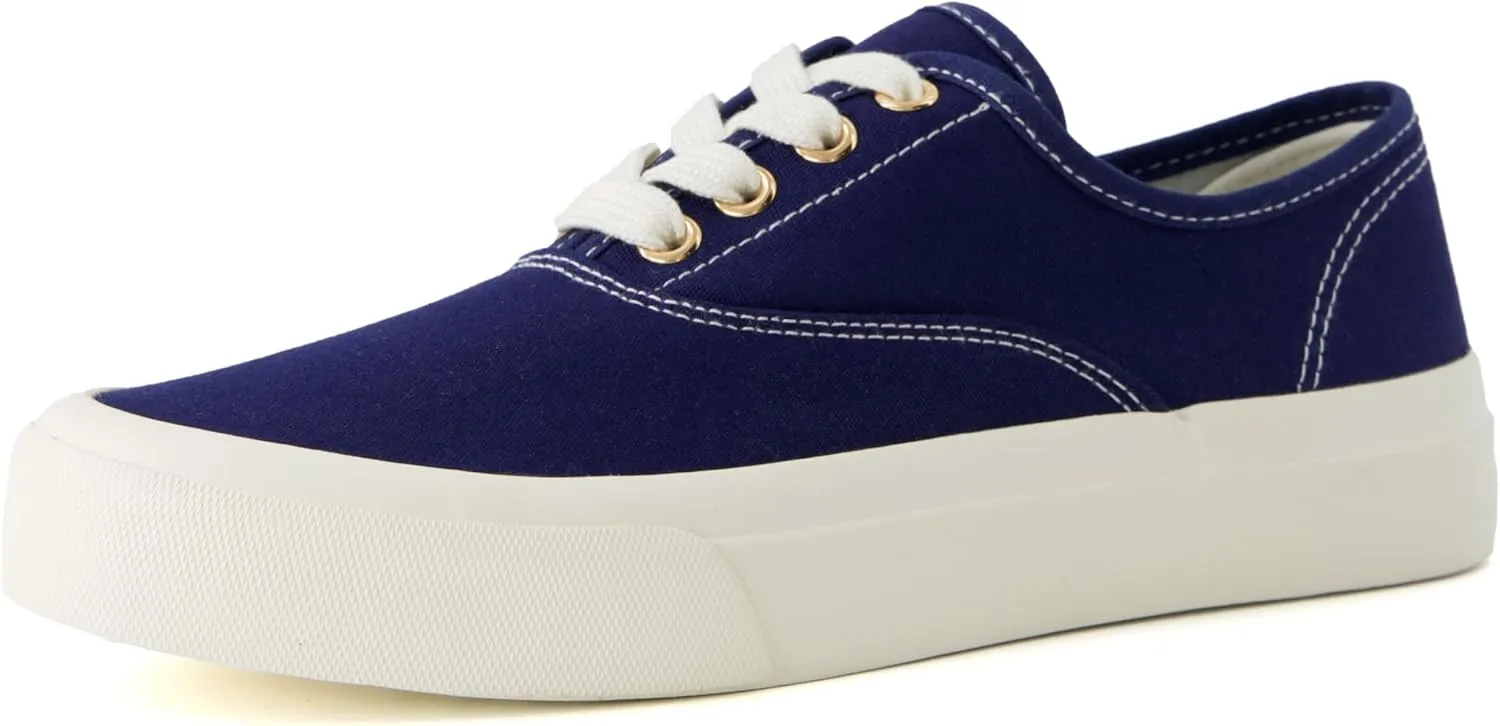 CUSHIONAIRE Women’s Freshman Canvas Lace-Up Sneaker with Memory Foam, Wide Widths Available | Casual Walking Shoes, Lightweight & Comfortable