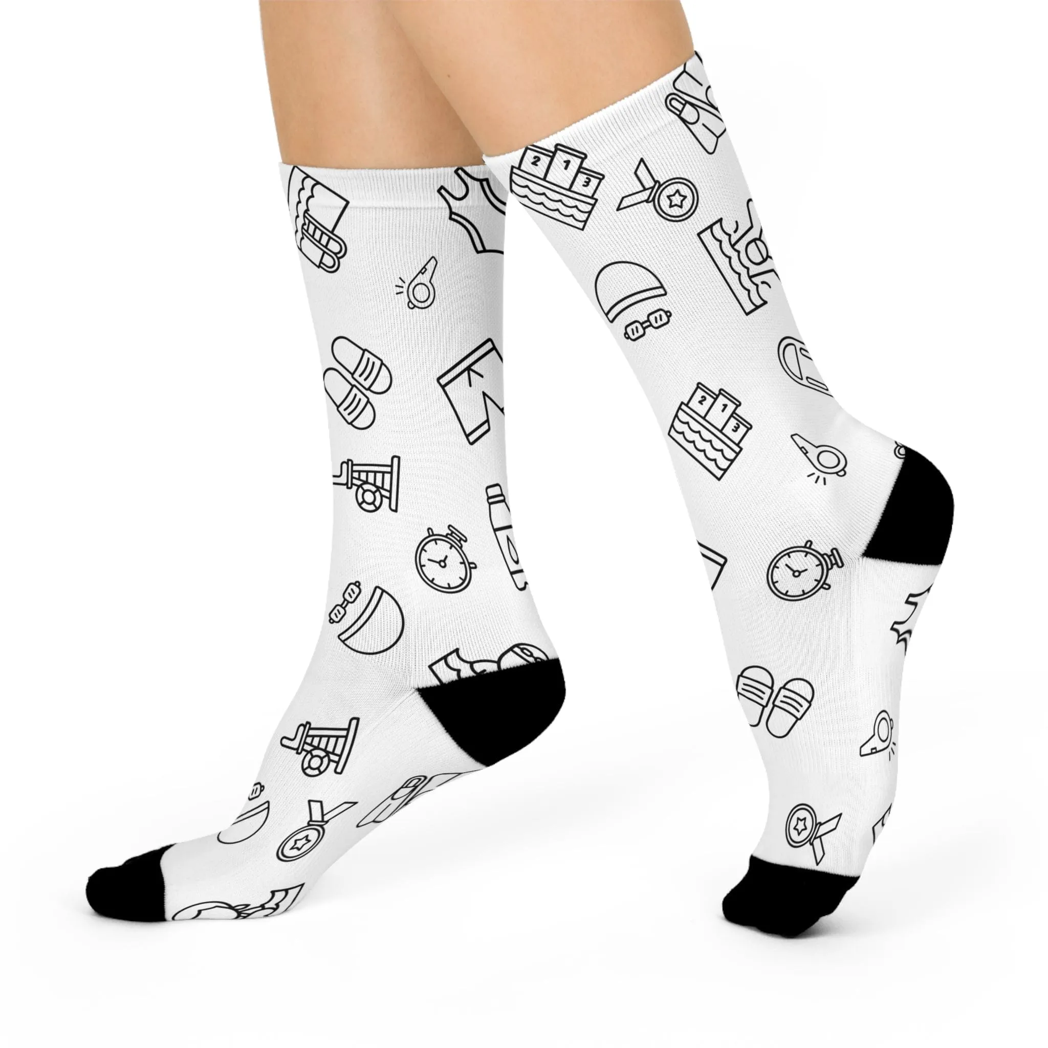Cushioned Crew Swimming Fan Socks