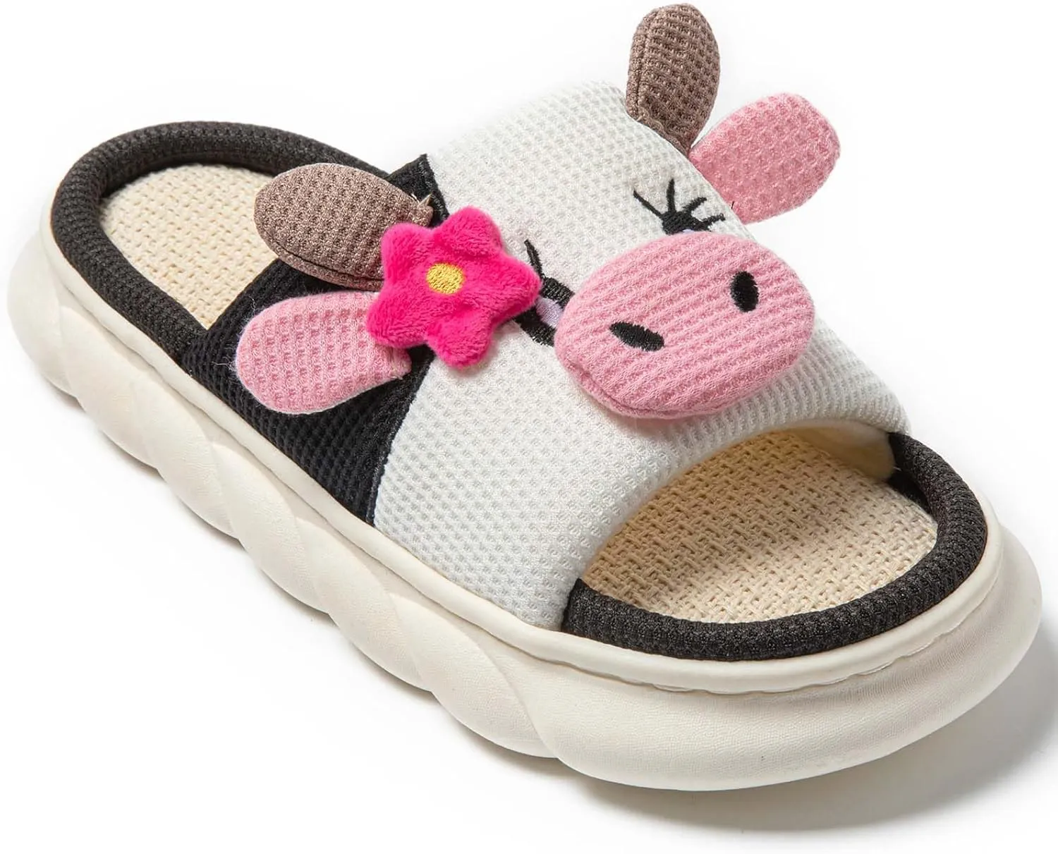 Cute Cow Slippers for Women, Indoor House Slippers, Platform Sole