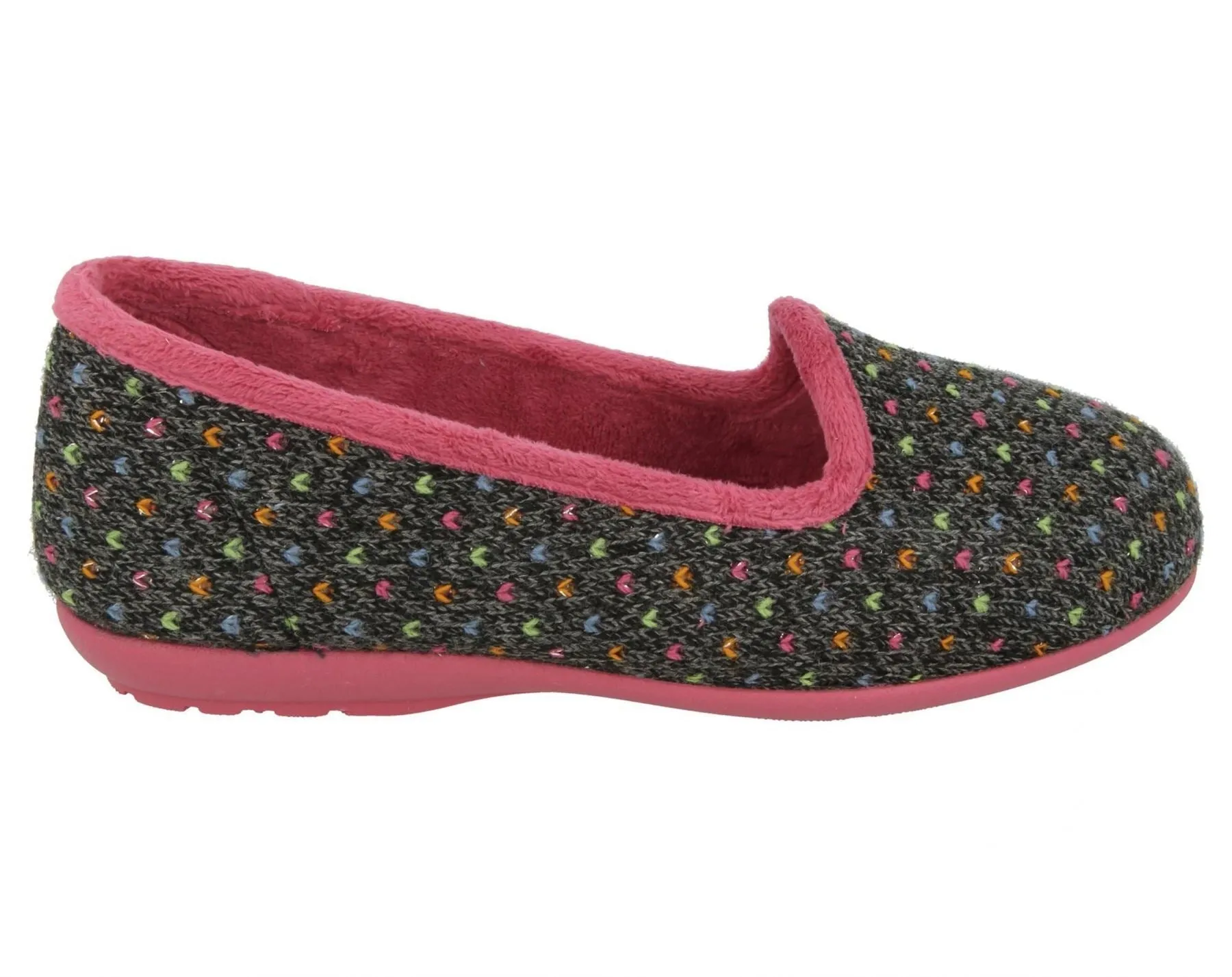 DB Nottingham Slipper für Damen, weite Passform