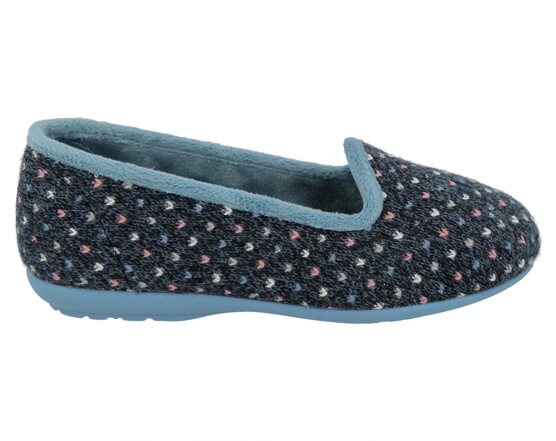 DB Nottingham Slipper für Damen, weite Passform
