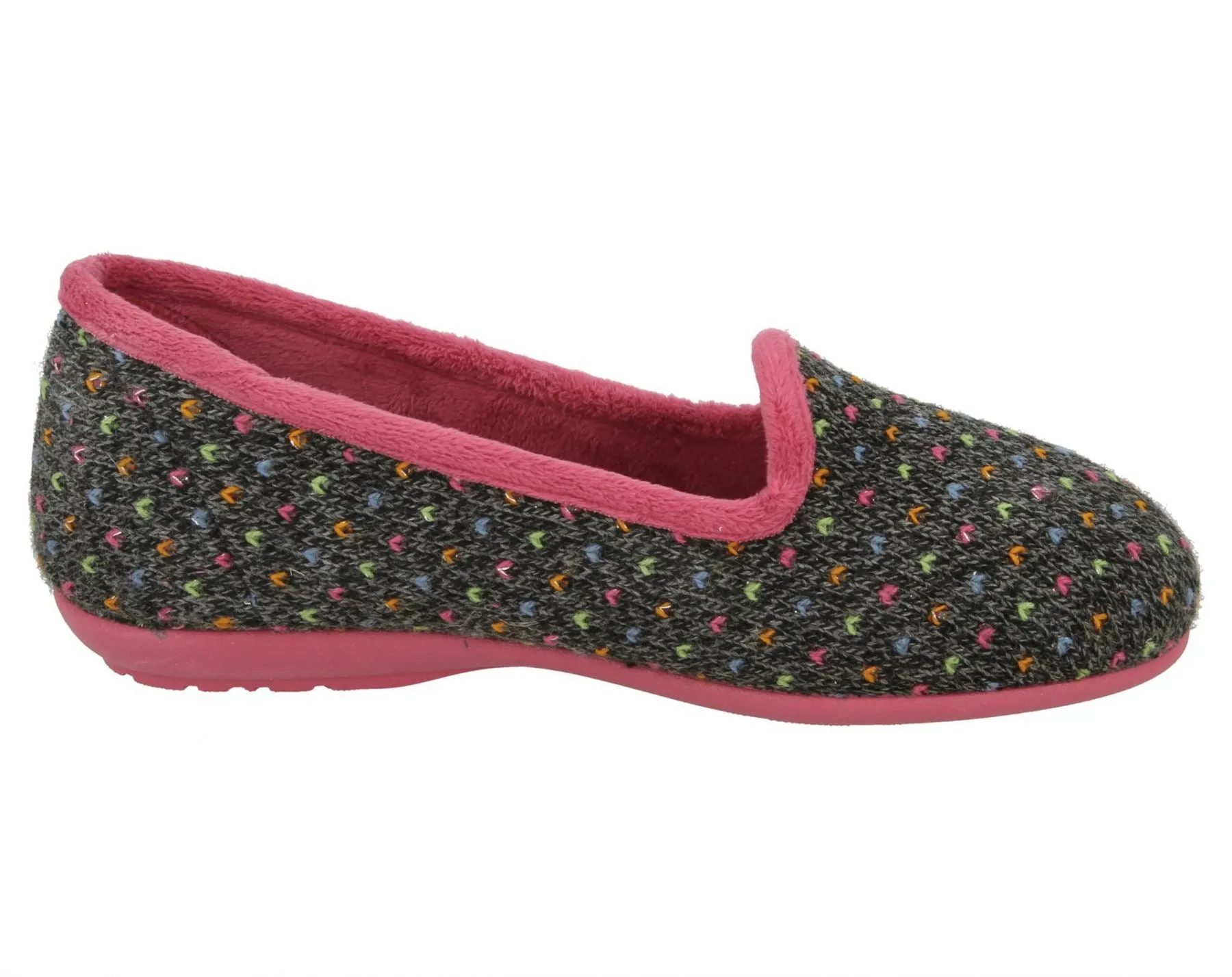 DB Nottingham Slipper für Damen, weite Passform