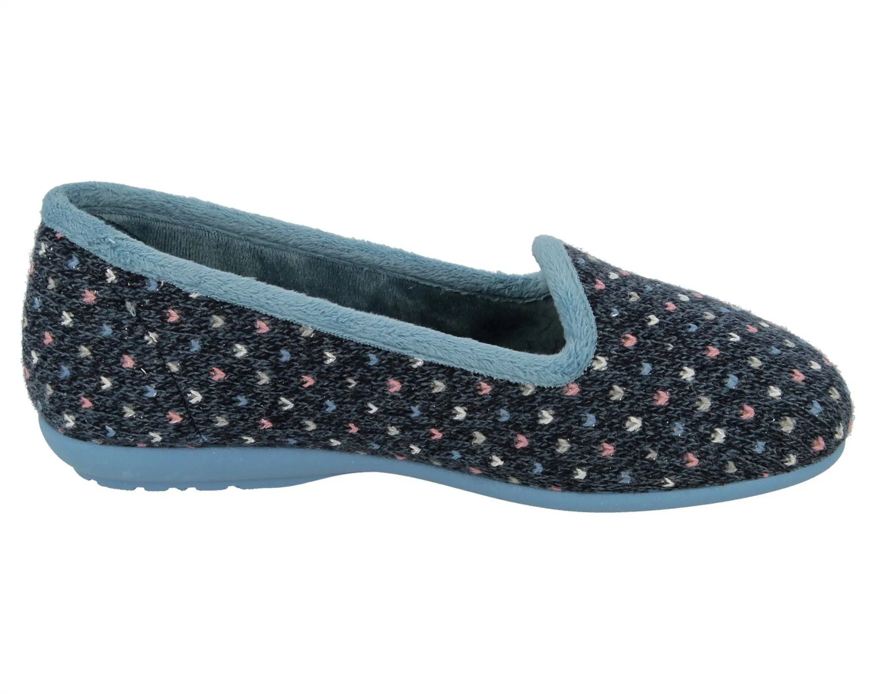 DB Nottingham Slipper für Damen, weite Passform