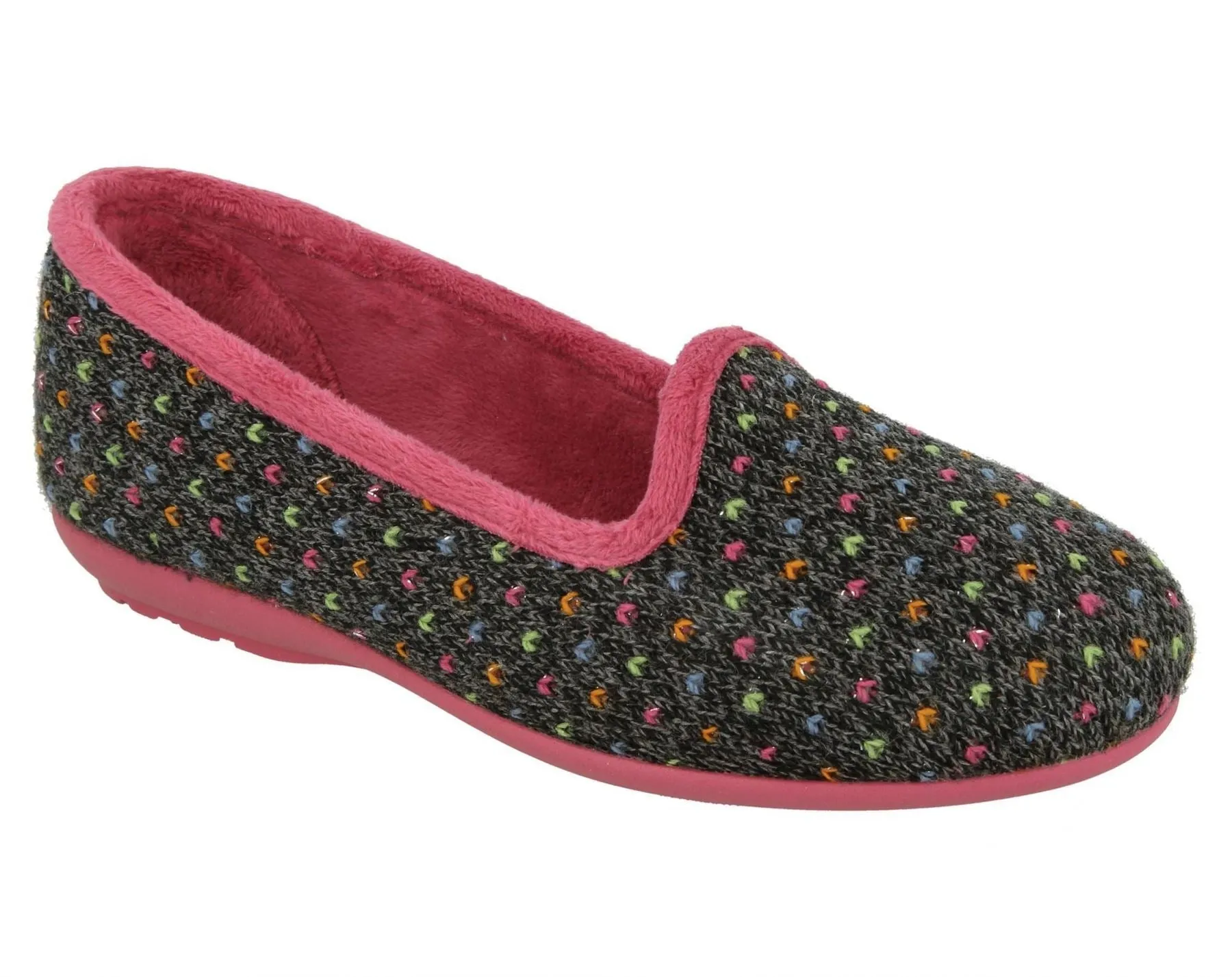 DB Nottingham Slipper für Damen, weite Passform