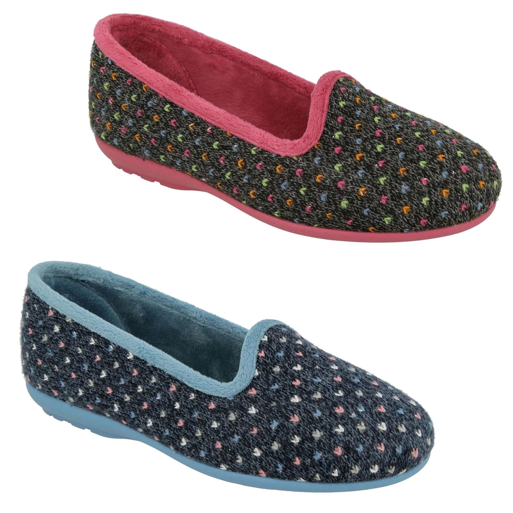 DB Nottingham Slipper für Damen, weite Passform