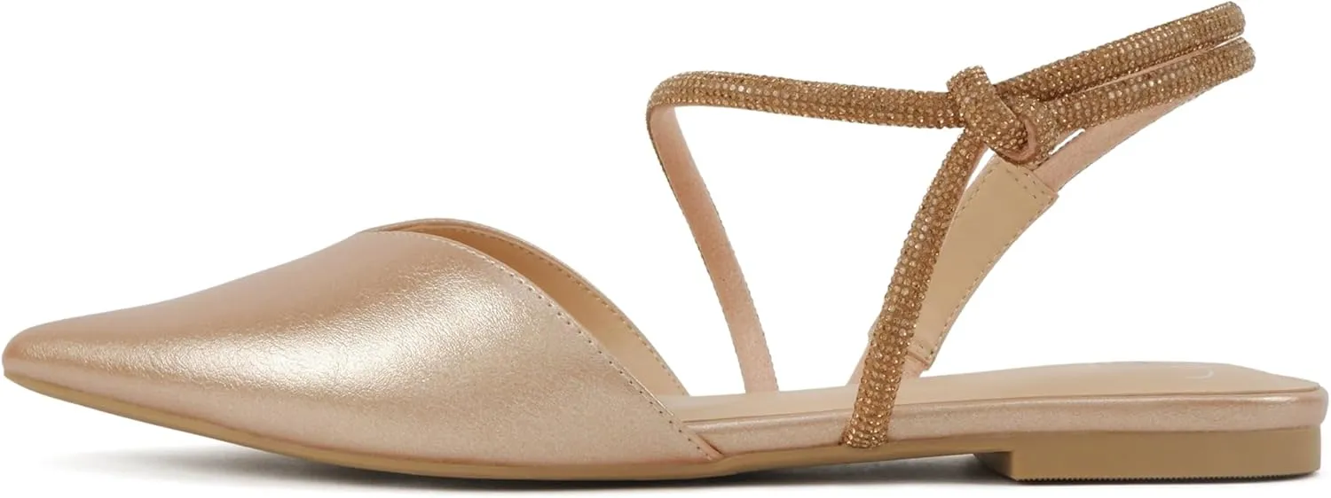 Delicious Victoria ~ Women Pointed Toe Slingback Flat Bridal Dress Pumps