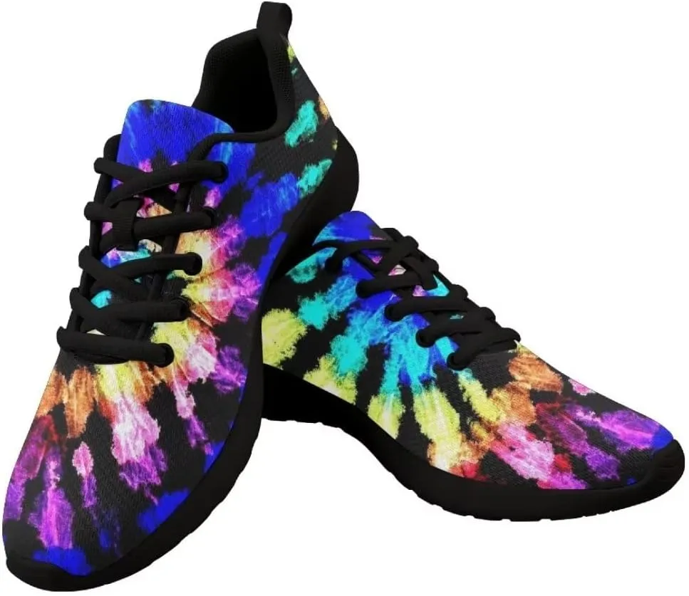 Dellukee Galaxy Print Walking Shoes Women Casual Mesh Colorful Durable Breathable Lace Up Fashion Sneaker