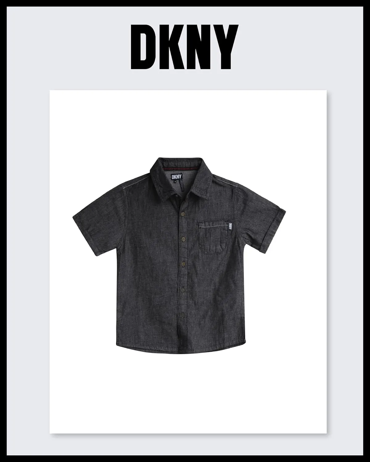 DKNY Boys' Pants Set - 2 Piece Woven Short Sleeve Button Down Shirt and Canvas Pants - Outfit Set for Toddler Boys (2T-7)