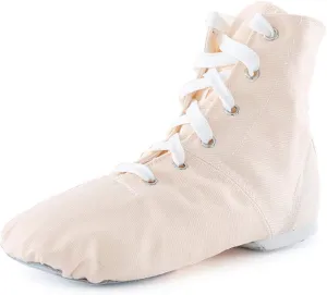 DKZSYIM Lace-up Canvas Dance Shoes Flat Jazz Shoes for Practice, Suitable for Women,Model GB-JS