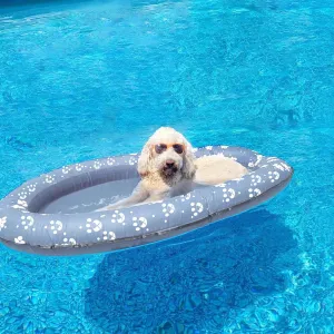 Dog Pool Float Inflatable Dog Floats for Pool Dog Floaties Swimming Pool Floats for Small Medium Large Dog Puncture Proof (Gray)