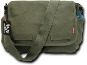 Durable Olive Classic Canvas Military Messenger Bag - Olive