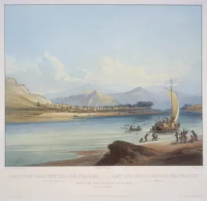 EAGBJTPTM Classic Art Painting Artwork Print On Canvas Camp of the Gros Ventres of the Prairies on the Upper Missouri by Karl Bodmer Landscape Artwork for Home Decor 60x90cm