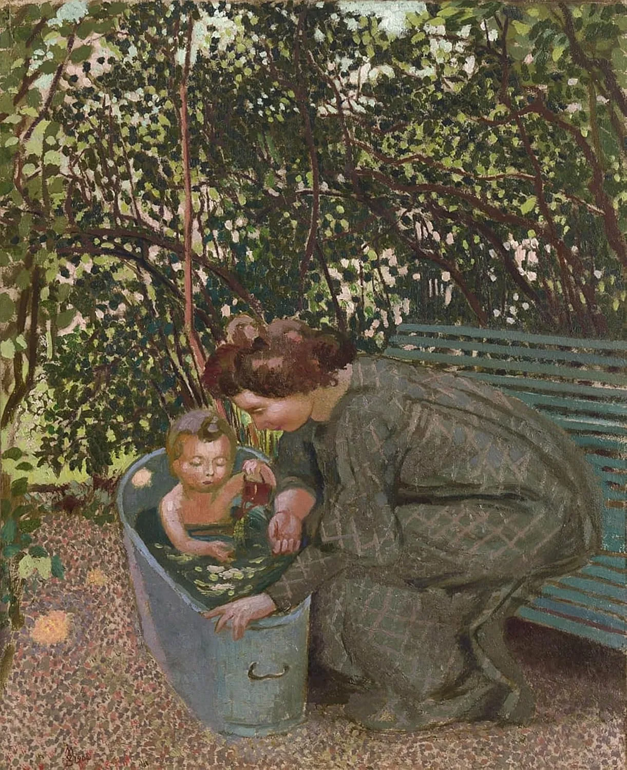 EAGBJTPTM Classic Art Picture Photo Canvas Image Bathing in the Open Air by Maurice Denis Famous Painting for Home Decor 60x90cm