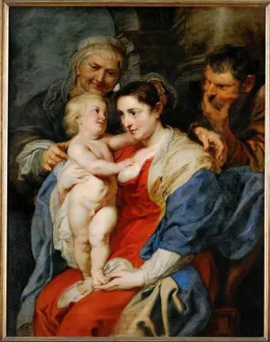 EAGBJTPTM Famous Hd Canvas Art Classic Pictures the Holy Family with St Anna by Peter Paul Rubens Graffiti Pictures for Home Decor 60x90cm