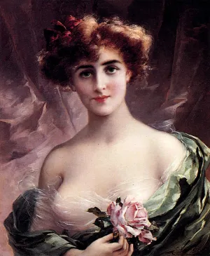 EAGBJTPTM Famous Pictures Printed Canvas Pictures The Pink Rose Emile Vernon Modern Print for Home Decor 60x90cm