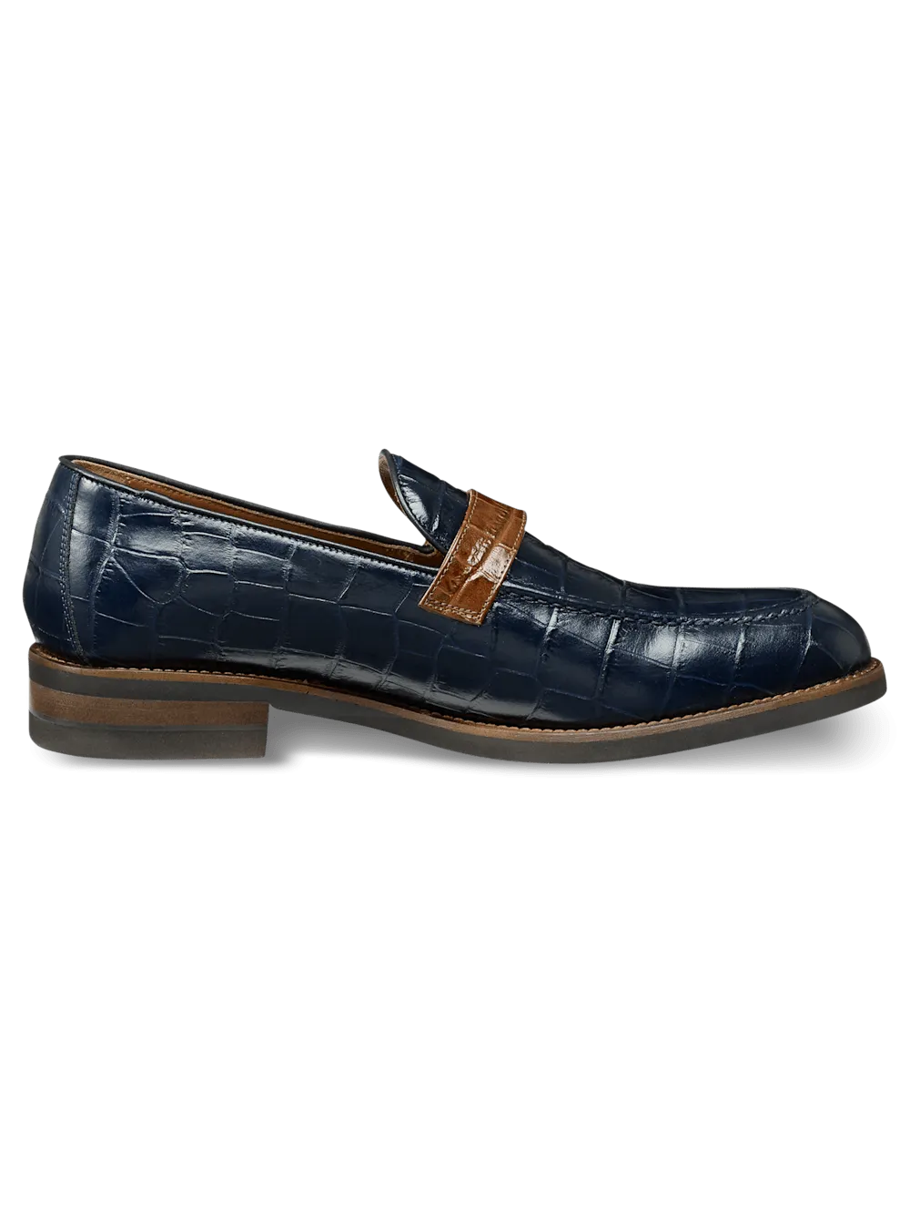 Edward Monk Strap Loafer - Navy/tan