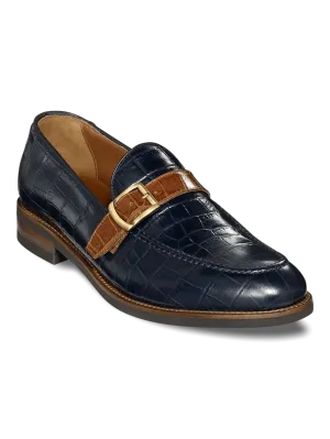 Edward Monk Strap Loafer - Navy/tan