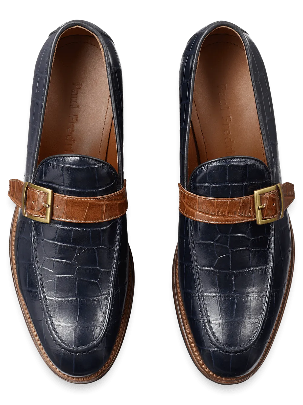 Edward Monk Strap Loafer - Navy/tan