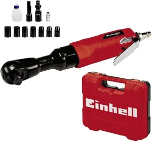 Einhell Compressed Air Ratchet Screwdriver TC-PR 68 (Max. 6.3 bar, 114 l/min, Suitable for Attaching and Removing Screws, Including 7 Sockets, Carrying Case, Oil