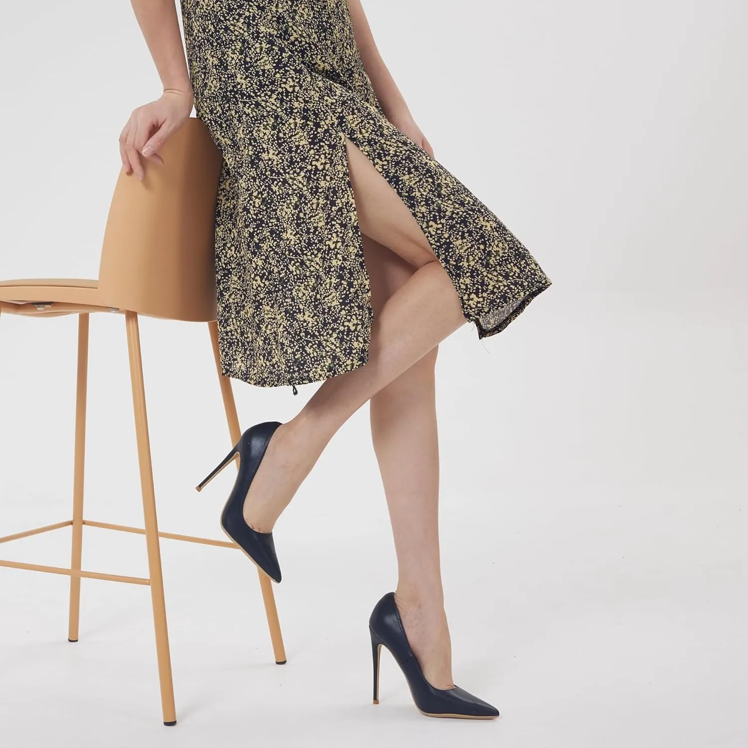 Elisabet Tang Women Pumps, Pointed Toe High Heel 4.7 inch/12cm Party Stiletto Heels Shoes Matte