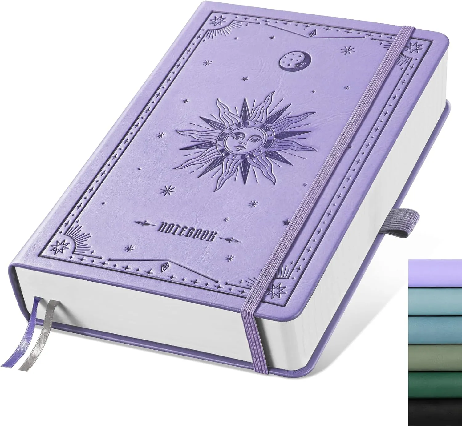 EMSHOI Blank Notebook Journal - 320 Pages, 100gsm Thick Paper, A5 Hardcover Leather, Art Sketchbook for Drawing, Unlined, Plain Sketch Book for Women Men Work Writing, 5.75 x 8.38, Light Purple