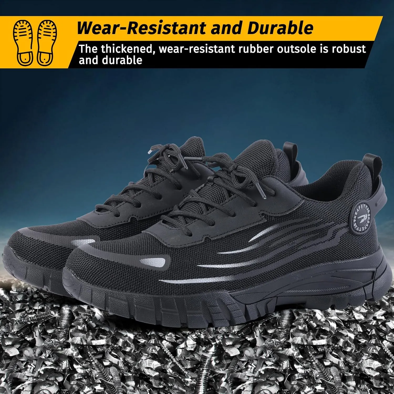 Evontira Elevated Pro Trainers Steel Toe Original, Noozier Safety Shoes, 2025 New Non Slip Work Shoes for Man Women, Lightweight, Comfortable, Prestivos Slip On Steel Toe