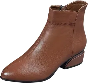 Fashion Men's Classic Business Leather Shoes Suede Front Lace Up Short Boots Lace up Boots for Women Heel Size7.5