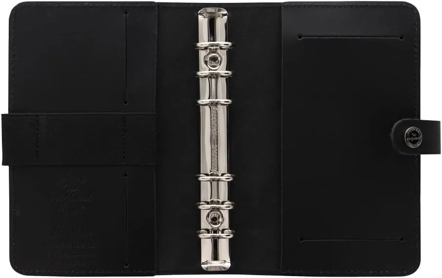 Filofax The Original Organizer, Personal Size, Black - Leather, Six Rings, Week-to-View Calendar Diary, Multilingual, 2025 (C022508-25)