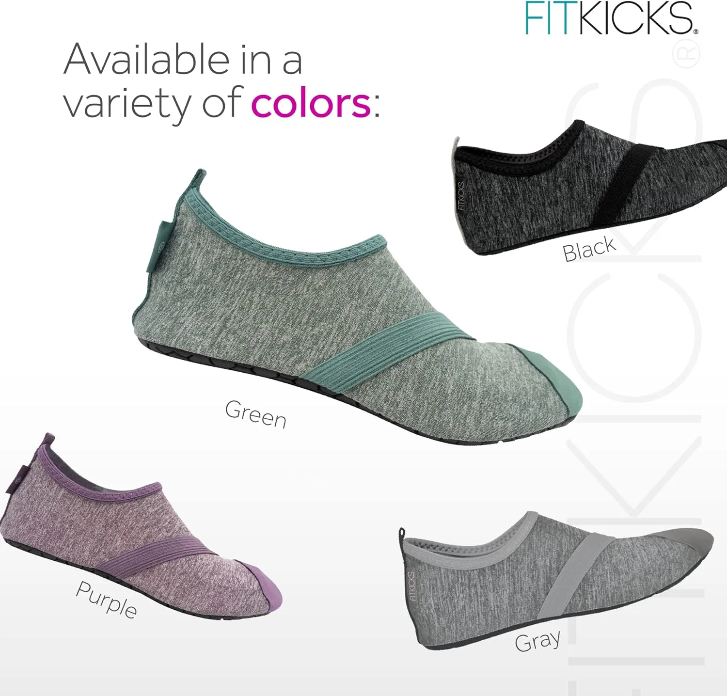 FITKICKS Original Women's Foldable Active Lifestyle Minimalist Footwear Barefoot Yoga Sporty Water Shoes
