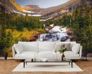 Forest Stream Peel and Stick Removable 3D Wallpaper, Alpine Rocks Custom Wall Mural,for Modern Home Decor Living Room Dining Room Bedroom Office,Self Adhesive-135 W x 106.3" H