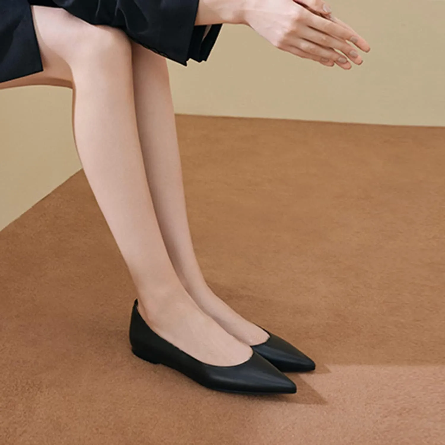 FOWT Women Comfortable Slip On Pointed Toe Flat Heel Pumps Flats Daily Office Party Dress Unisex Shoes US Size 4-16