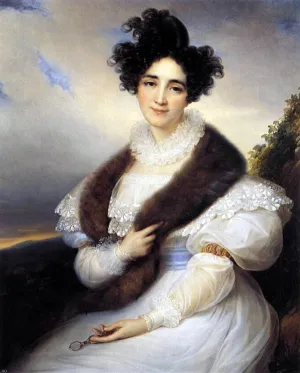Francois-Joseph Kinsoen Portrait of Marie J. Lafont-Porcher - 20" x 25" Premium Canvas Print