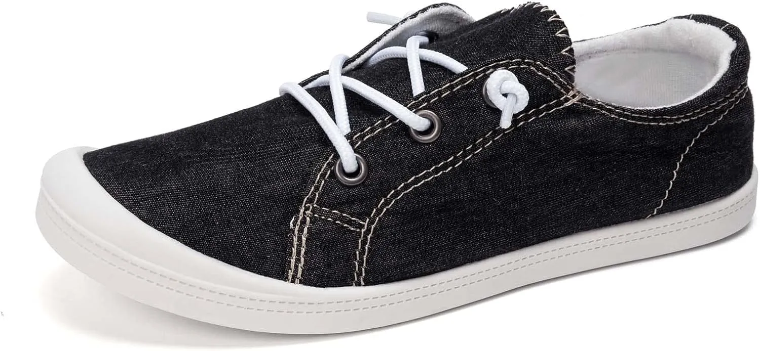 FUNKYMONKEY Shoes for Women, Comfort Low Top Canvas Slip On Sneakers Classic Casual Walking Shoes