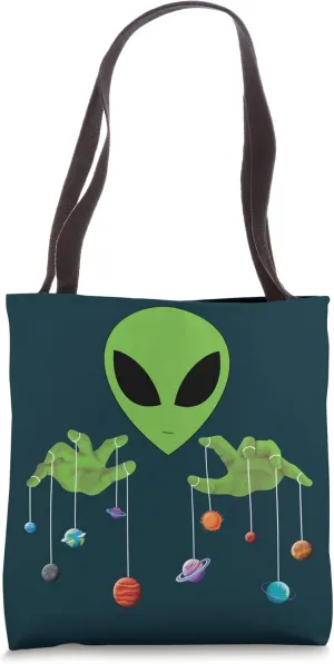 Funny Alien Manipulate Plants For Aliens & Space Lovers Tote Bag