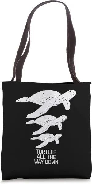 Funny Turtles All The Way Down Multiverse Philosophy Tote Bag