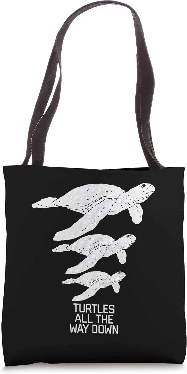 Funny Turtles All The Way Down Multiverse Philosophy Tote Bag