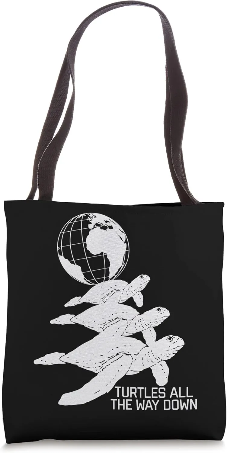 Funny Turtles All The Way Down Multiverse Philosophy Tote Bag