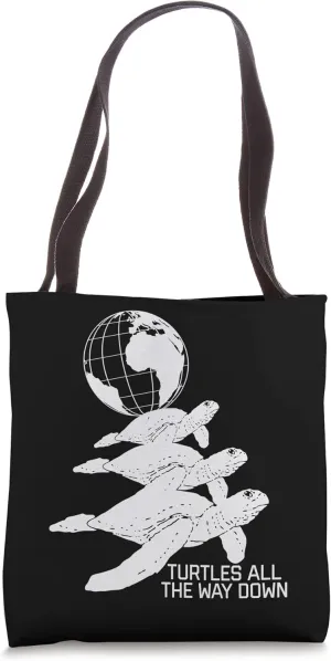 Funny Turtles All The Way Down Multiverse Philosophy Tote Bag