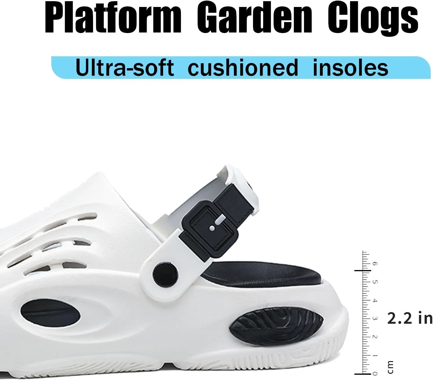 Garden Clogs Shoes for Mens Womens Outdoor Slip-on Beach Sandals with Arch Support Unisex Platform Classic Waterproof Lightweight