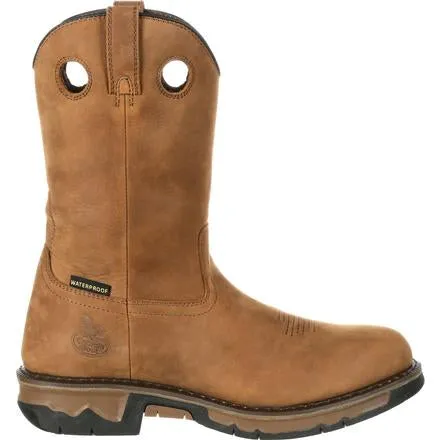 GB00103 Brown Carbo-Tec Waterproof Wellington Georgia Mens Work Boots