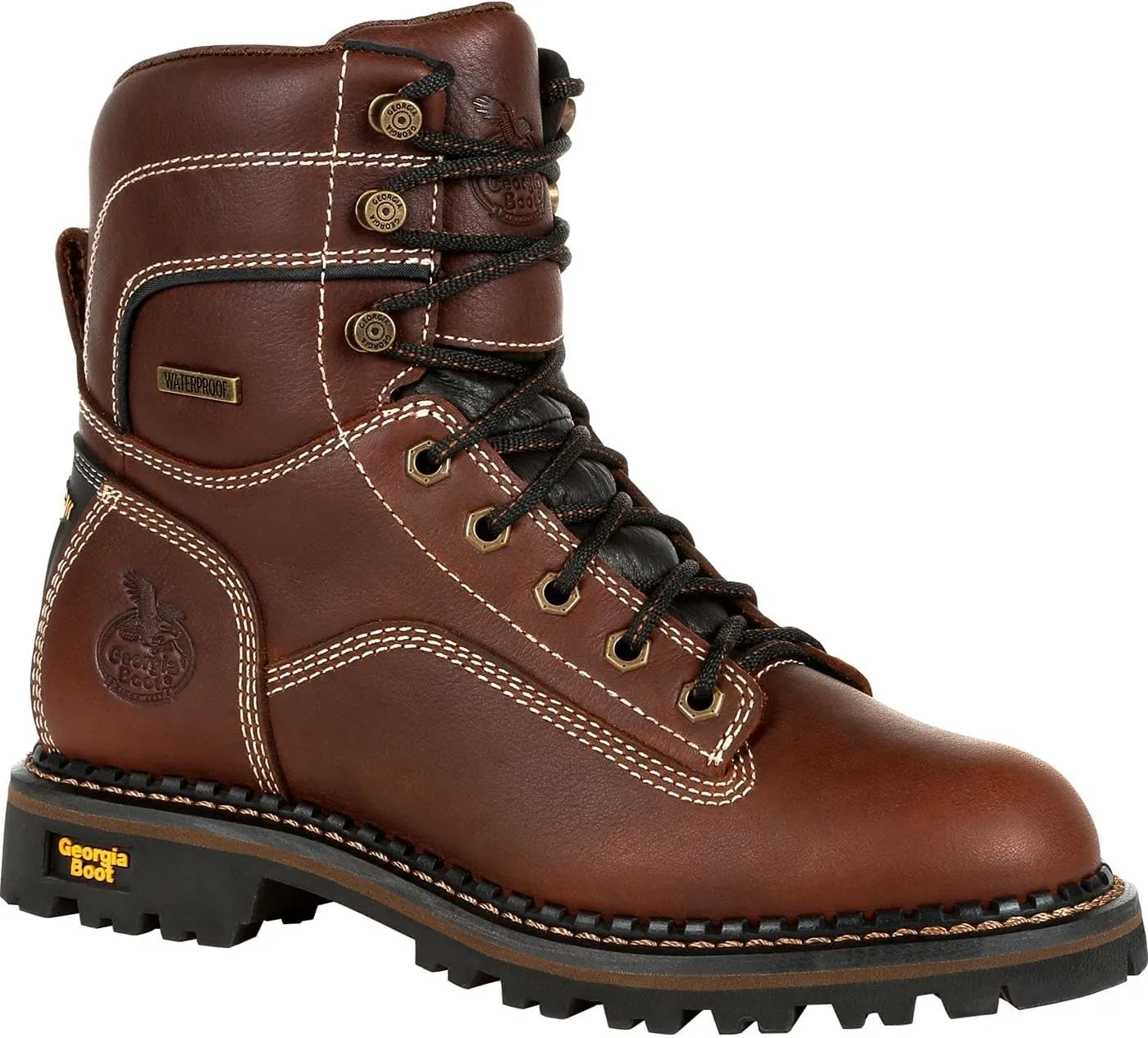 Georgia Boot AMP LT Logger Women's Waterproof Low Heel Logger Boot Size 8.5(M)